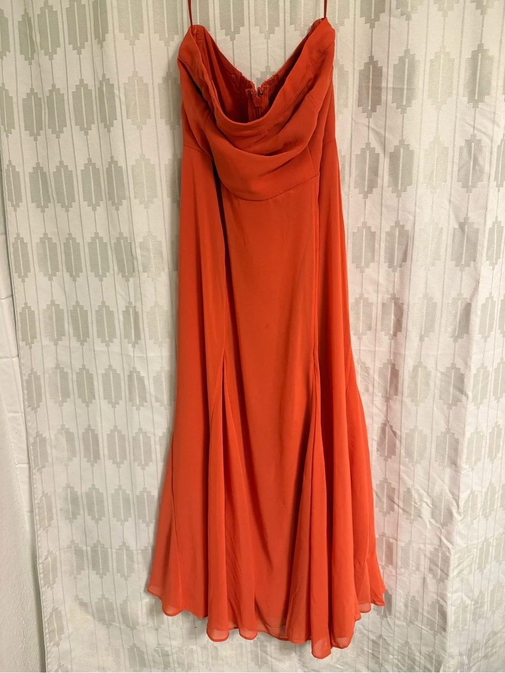 Abercrombie & Fitch Orange Spaghetti-Strap Maxi Dress